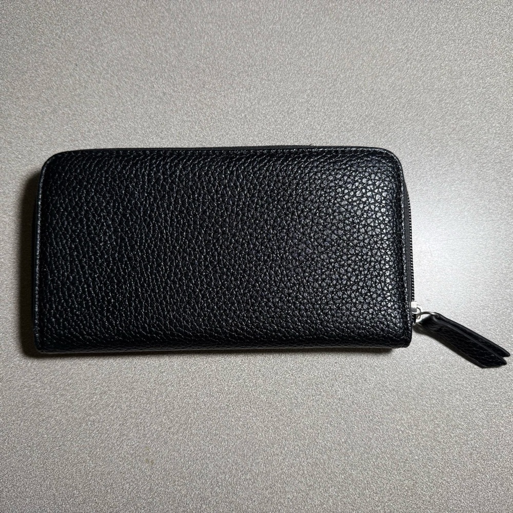 Nine West Black Pebbled Long Zip Around Wallet NEW (M1) - Picture 6 of 11